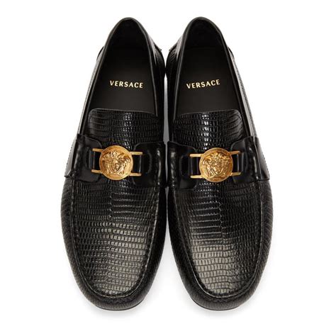 versace textured medusa loafers|medusa apron toe loafer men.